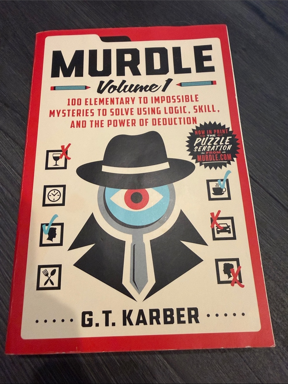 MURDLE Volume 1 Puzzle Book by -‎ Red & Black Cover